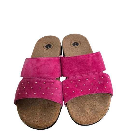 Revitalign Orthotic Suede Slide Sandals Lucy Stud Pink Size 10D(Extra Wide) - Picture 6 of 11